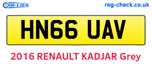 HN66UAV are the vehicle registration plates.