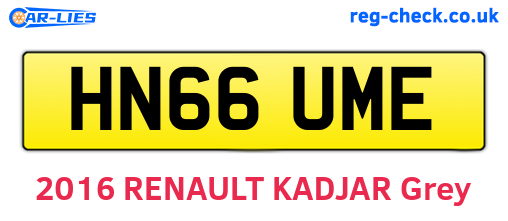 HN66UME are the vehicle registration plates.
