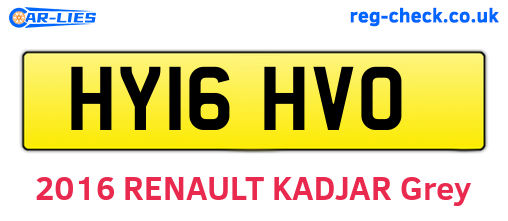 HY16HVO are the vehicle registration plates.