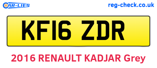 KF16ZDR are the vehicle registration plates.