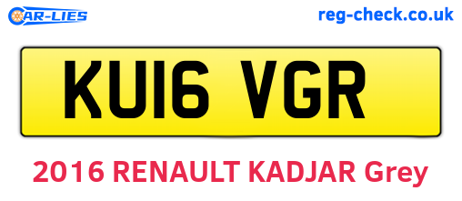 KU16VGR are the vehicle registration plates.