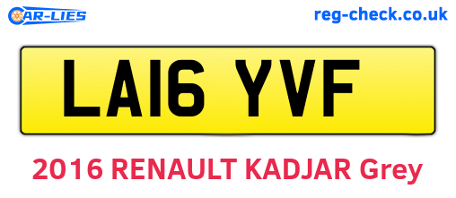 LA16YVF are the vehicle registration plates.