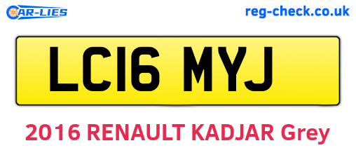 LC16MYJ are the vehicle registration plates.