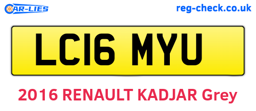 LC16MYU are the vehicle registration plates.
