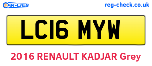 LC16MYW are the vehicle registration plates.
