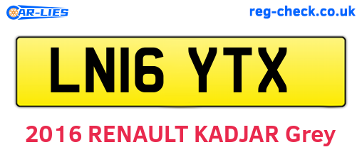 LN16YTX are the vehicle registration plates.