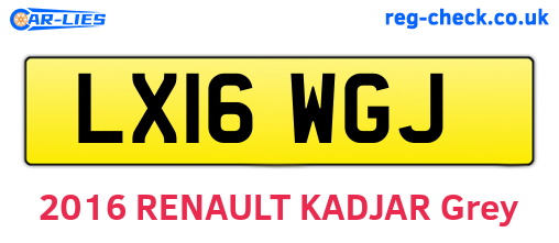 LX16WGJ are the vehicle registration plates.