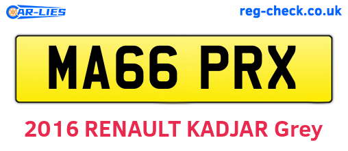 MA66PRX are the vehicle registration plates.