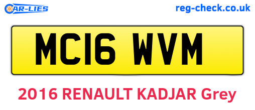 MC16WVM are the vehicle registration plates.