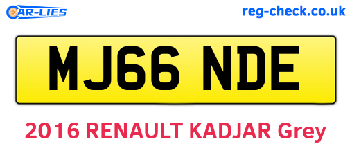 MJ66NDE are the vehicle registration plates.