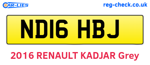 ND16HBJ are the vehicle registration plates.