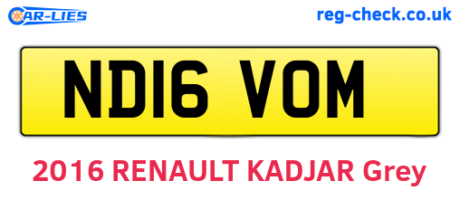 ND16VOM are the vehicle registration plates.