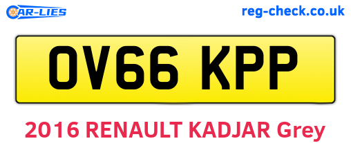 OV66KPP are the vehicle registration plates.