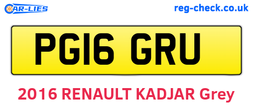 PG16GRU are the vehicle registration plates.