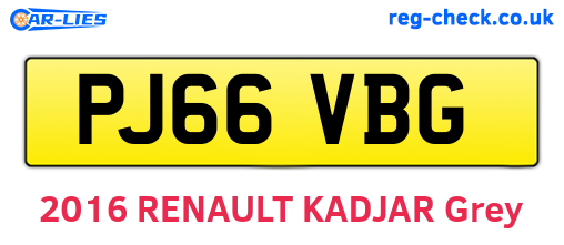 PJ66VBG are the vehicle registration plates.