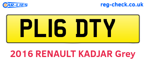 PL16DTY are the vehicle registration plates.