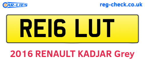 RE16LUT are the vehicle registration plates.