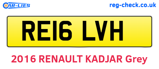 RE16LVH are the vehicle registration plates.