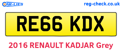 RE66KDX are the vehicle registration plates.