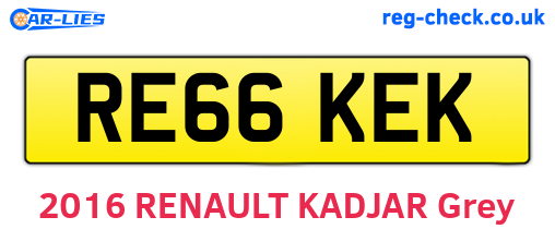 RE66KEK are the vehicle registration plates.