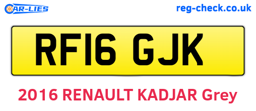 RF16GJK are the vehicle registration plates.