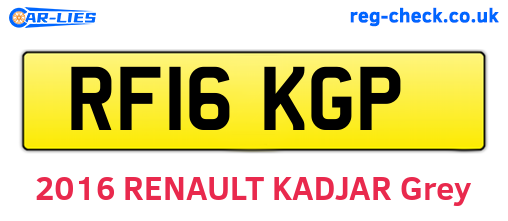 RF16KGP are the vehicle registration plates.