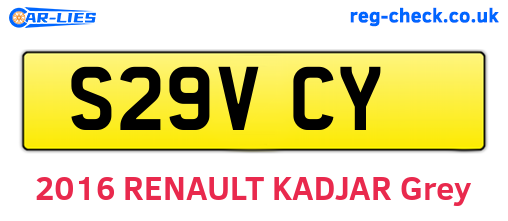 S29VCY are the vehicle registration plates.