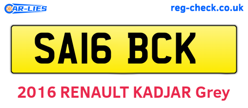 SA16BCK are the vehicle registration plates.