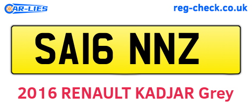 SA16NNZ are the vehicle registration plates.