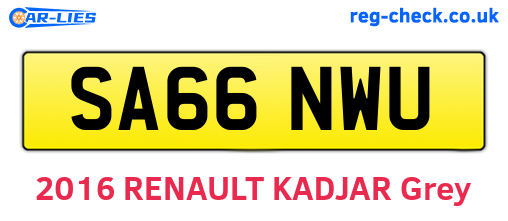 SA66NWU are the vehicle registration plates.
