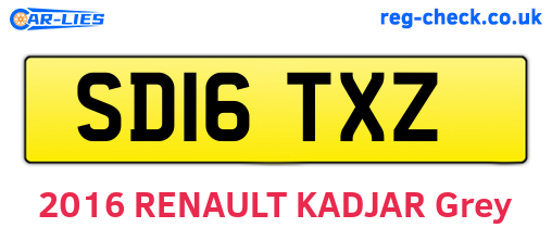 SD16TXZ are the vehicle registration plates.