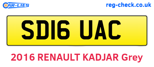 SD16UAC are the vehicle registration plates.