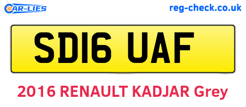 SD16UAF are the vehicle registration plates.