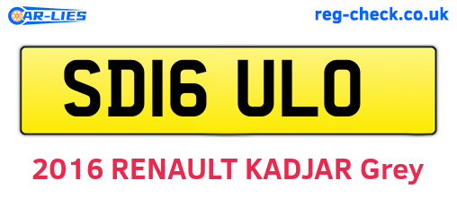 SD16ULO are the vehicle registration plates.