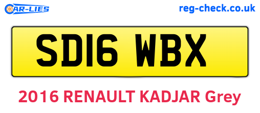 SD16WBX are the vehicle registration plates.