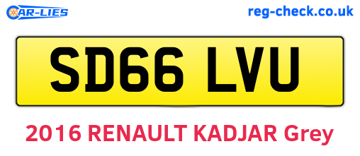 SD66LVU are the vehicle registration plates.