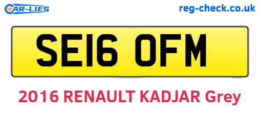 SE16OFM are the vehicle registration plates.