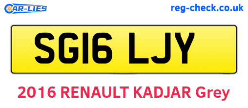 SG16LJY are the vehicle registration plates.