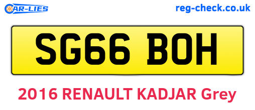 SG66BOH are the vehicle registration plates.