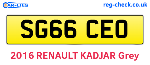 SG66CEO are the vehicle registration plates.