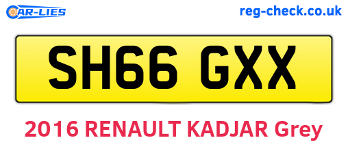 SH66GXX are the vehicle registration plates.
