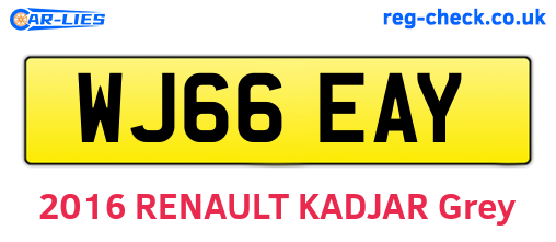 WJ66EAY are the vehicle registration plates.