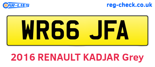 WR66JFA are the vehicle registration plates.