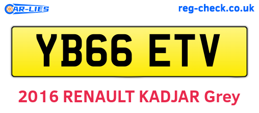 YB66ETV are the vehicle registration plates.