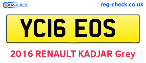 YC16EOS are the vehicle registration plates.