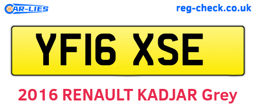 YF16XSE are the vehicle registration plates.
