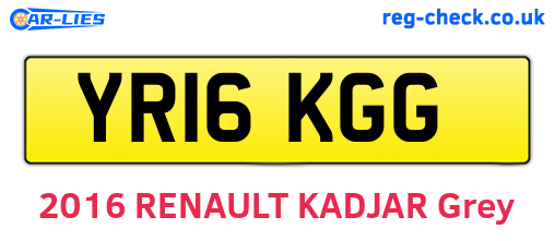 YR16KGG are the vehicle registration plates.