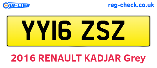 YY16ZSZ are the vehicle registration plates.