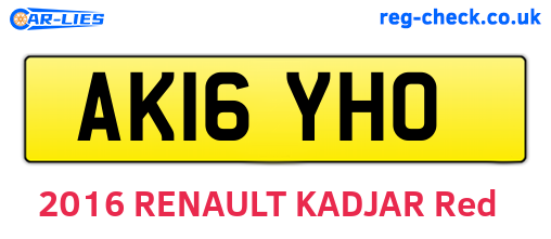 AK16YHO are the vehicle registration plates.