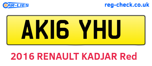 AK16YHU are the vehicle registration plates.